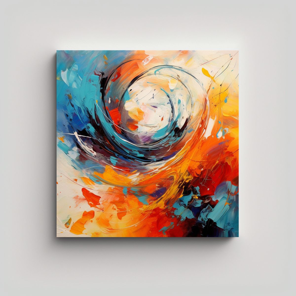 GENERICO - Pintura Abstracta Relieve: Lienzo Moderno 90x90 Cm