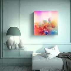 GENERICO - Cuadro De Tela Temática Luminosa Con Sutiles 90x90 Cm