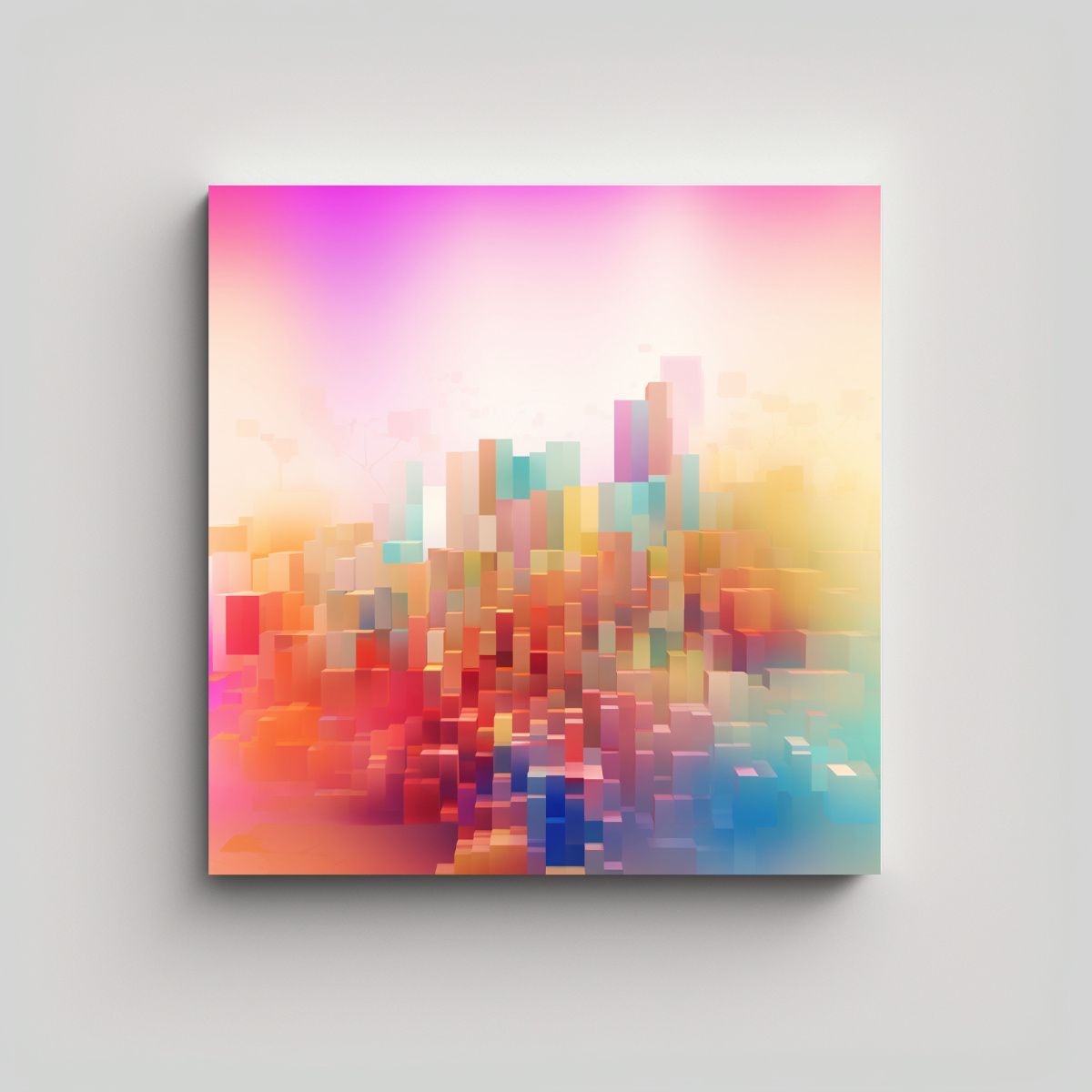 GENERICO - Cuadro De Tela Temática Luminosa Con Sutiles 70x70 Cm