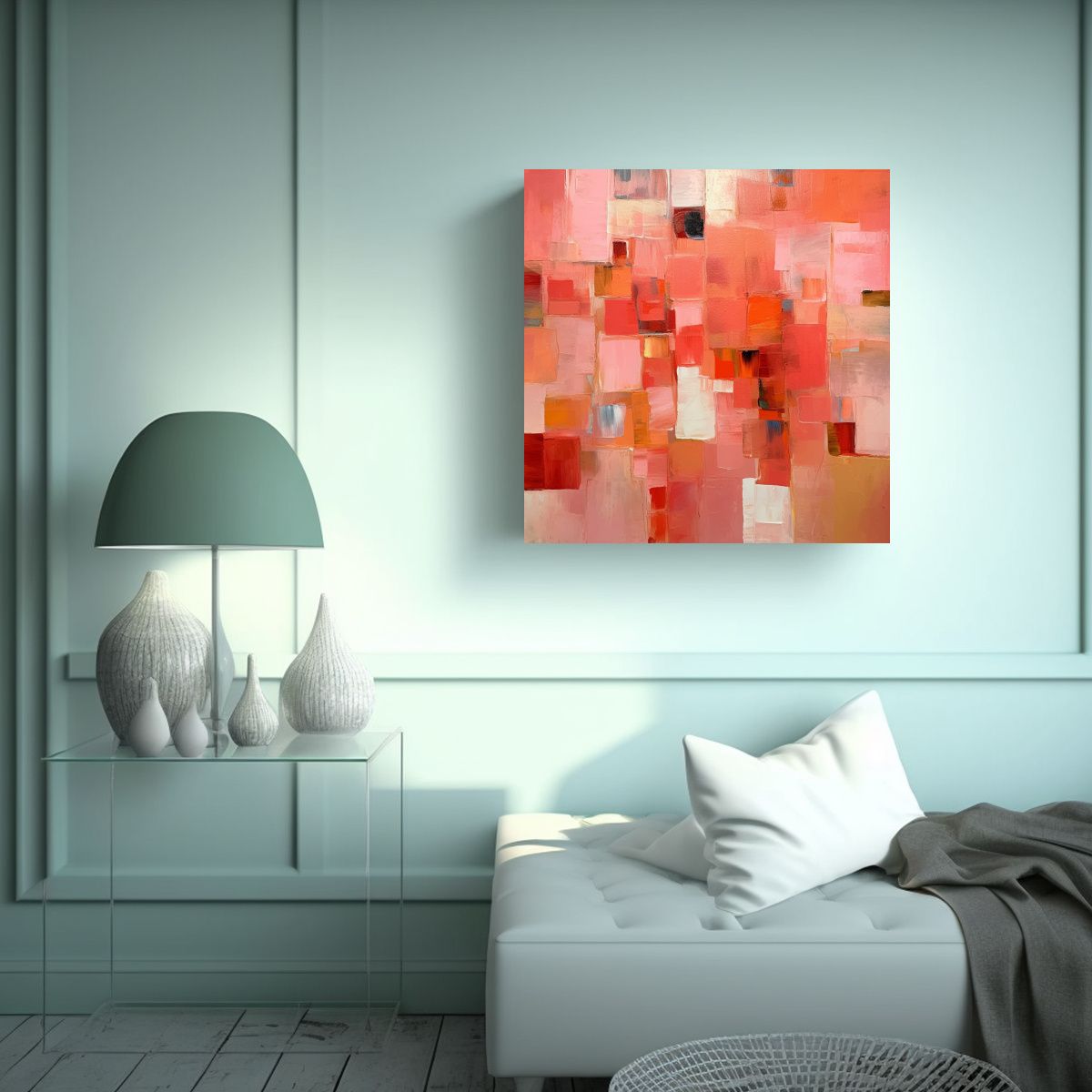 GENERICO - Cuadro Abstracto Juvenil En Tela Sublimada Con 90x90 Cm