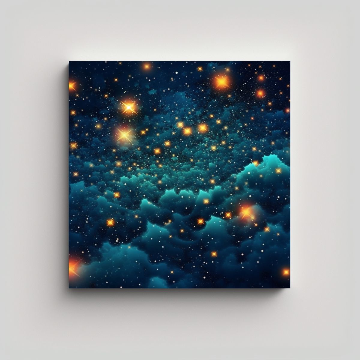 GENERICO - Cuadro Abstracto Exposición Estrellas En Fondo 70x70 Cm