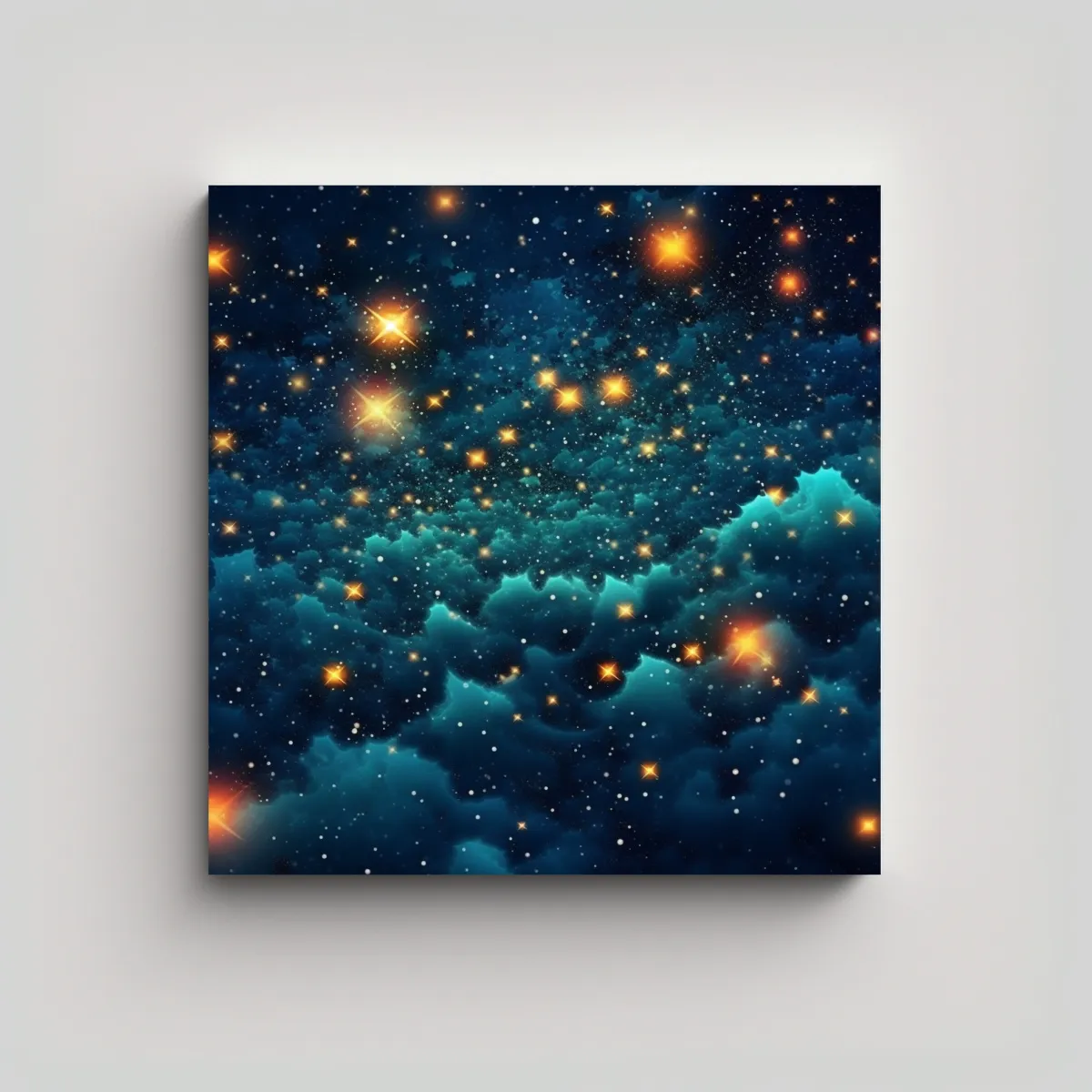 GENERICO - Cuadro Abstracto Exposición Estrellas En Fondo 50x50 Cm