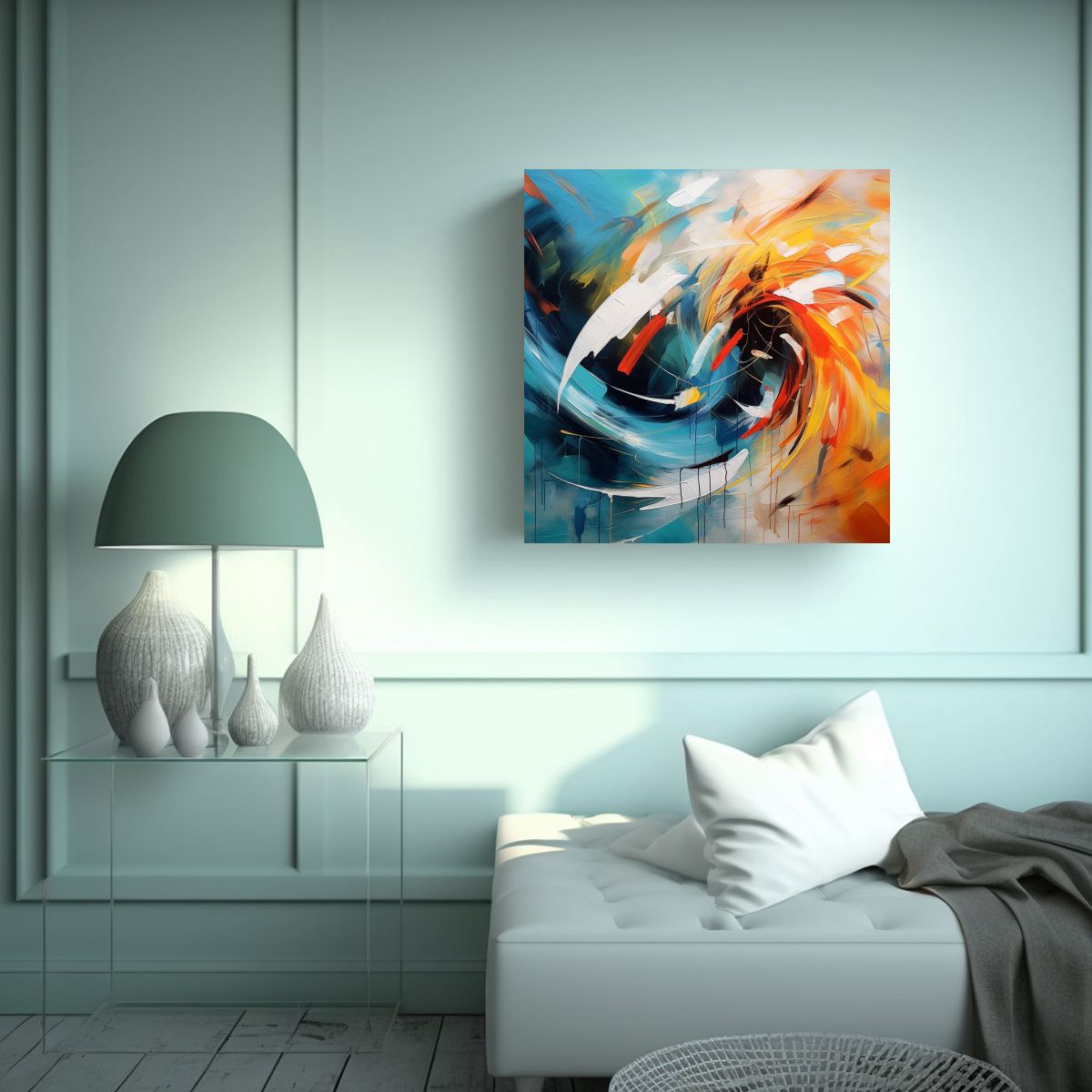 GENERICO - Pinturas Abstractas Tonos Textura Para Decoración 50x50 Cm