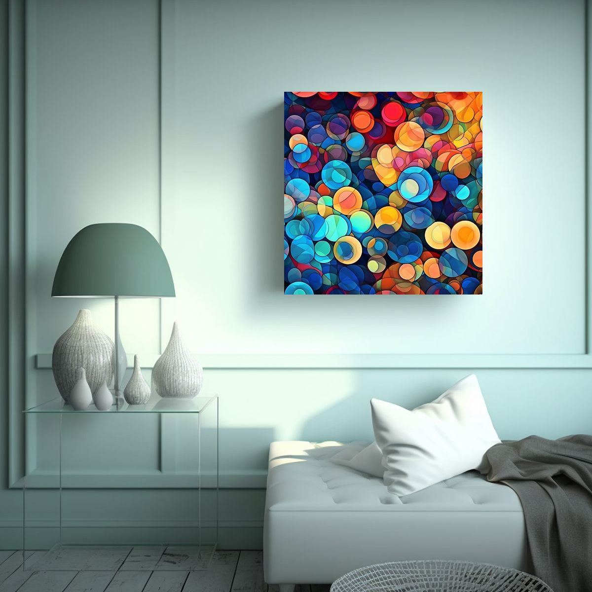 GENERICO - Pintura Abstracta Adorable Con Mosaico De 60x60 Cm