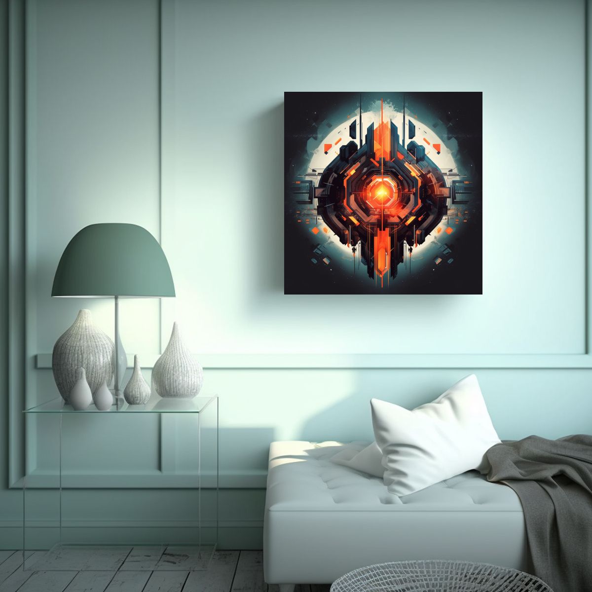 GENERICO - Pintura Geométrica En El Estilo De Cuadro 60x60 Cm
