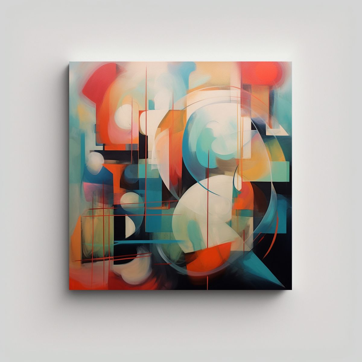 GENERICO - Cuadros Abstractos De Decoración Con Adornos 60x60 Cm