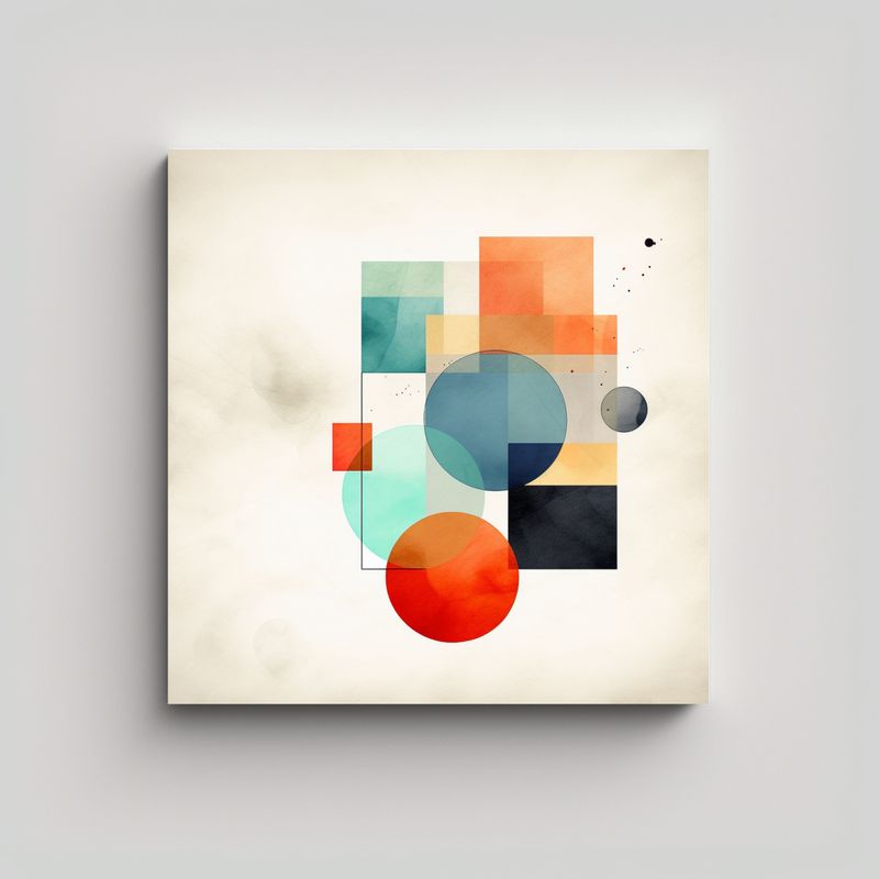 GENERICO - Cuadro Abstracto Adorno Formas Geométricas Arte 80x80 Cm