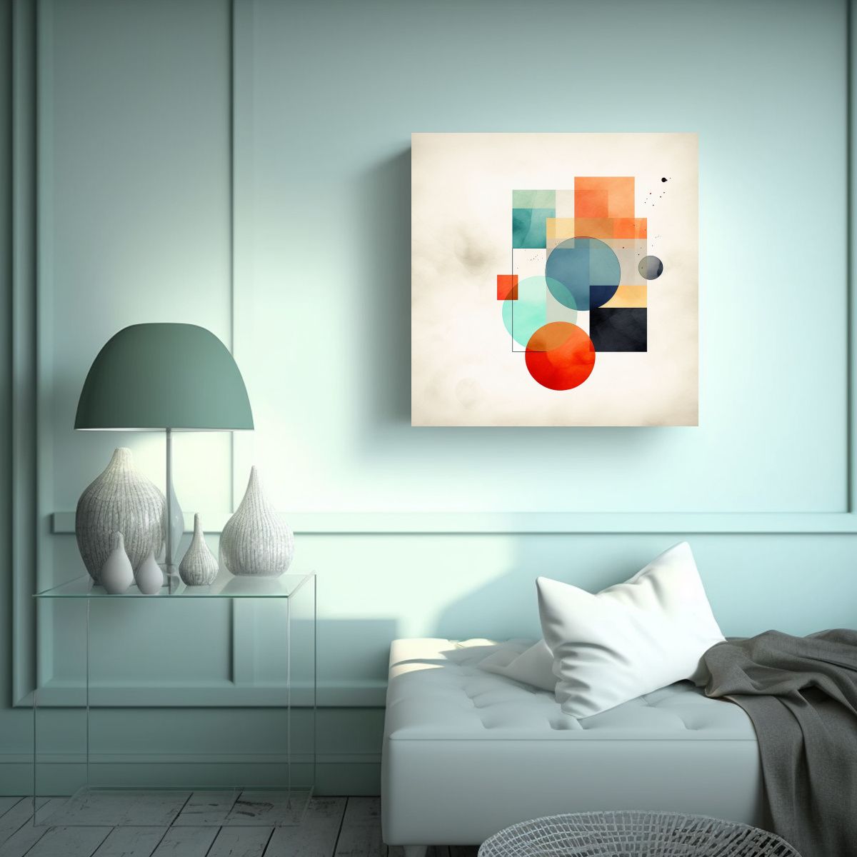 GENERICO - Cuadro Abstracto Adorno Formas Geométricas Arte 80x80 Cm