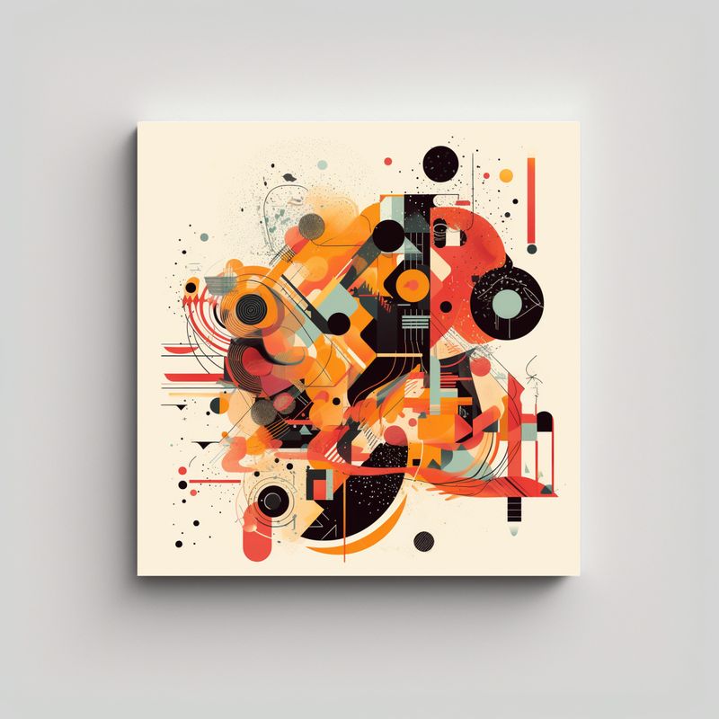 GENERICO - Cuadro Abstracto Majestuosas Concepto 50x50 Cm