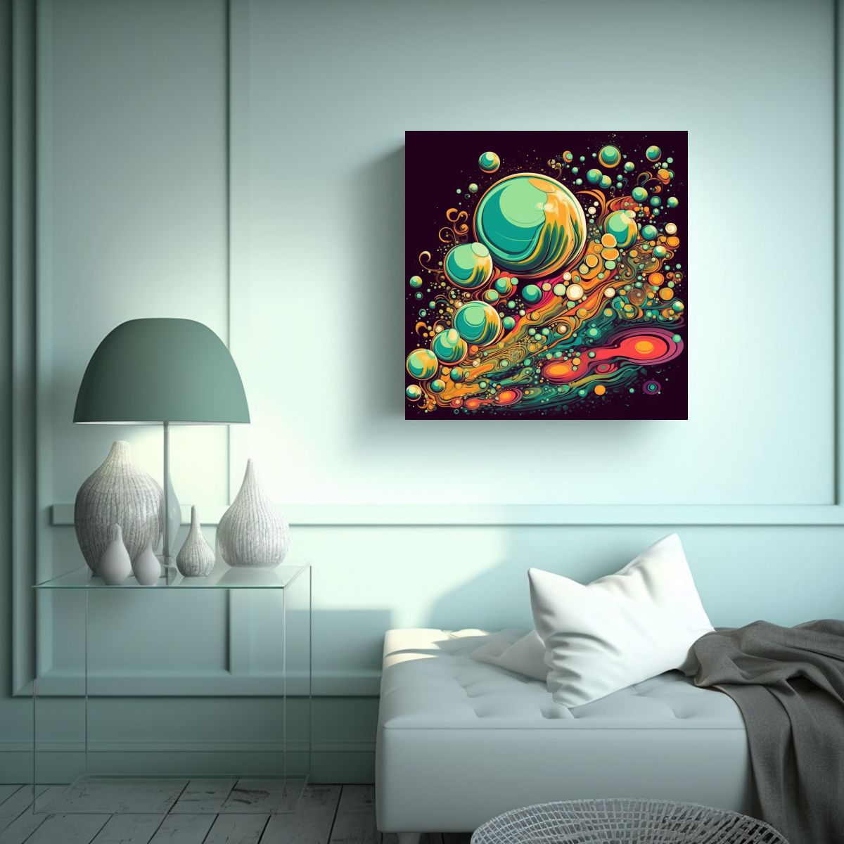 GENERICO - Cuadro Impreso Creatividad Para Lienzo 2D De Alta 70x70 Cm