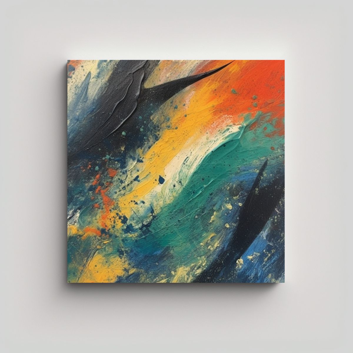 GENERICO - Pintura Abstracta En Bastidor Para Decoración 70x70 Cm