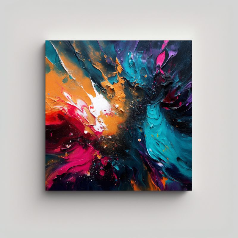 GENERICO - Pintura Decorativa Abstracta En Lienzo Sublimado, 80x80 Cm