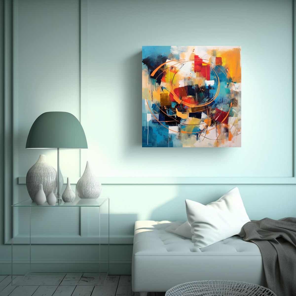 GENERICO - Arte De Pared Abstracto Con Figuras Coloridas 80x80 Cm