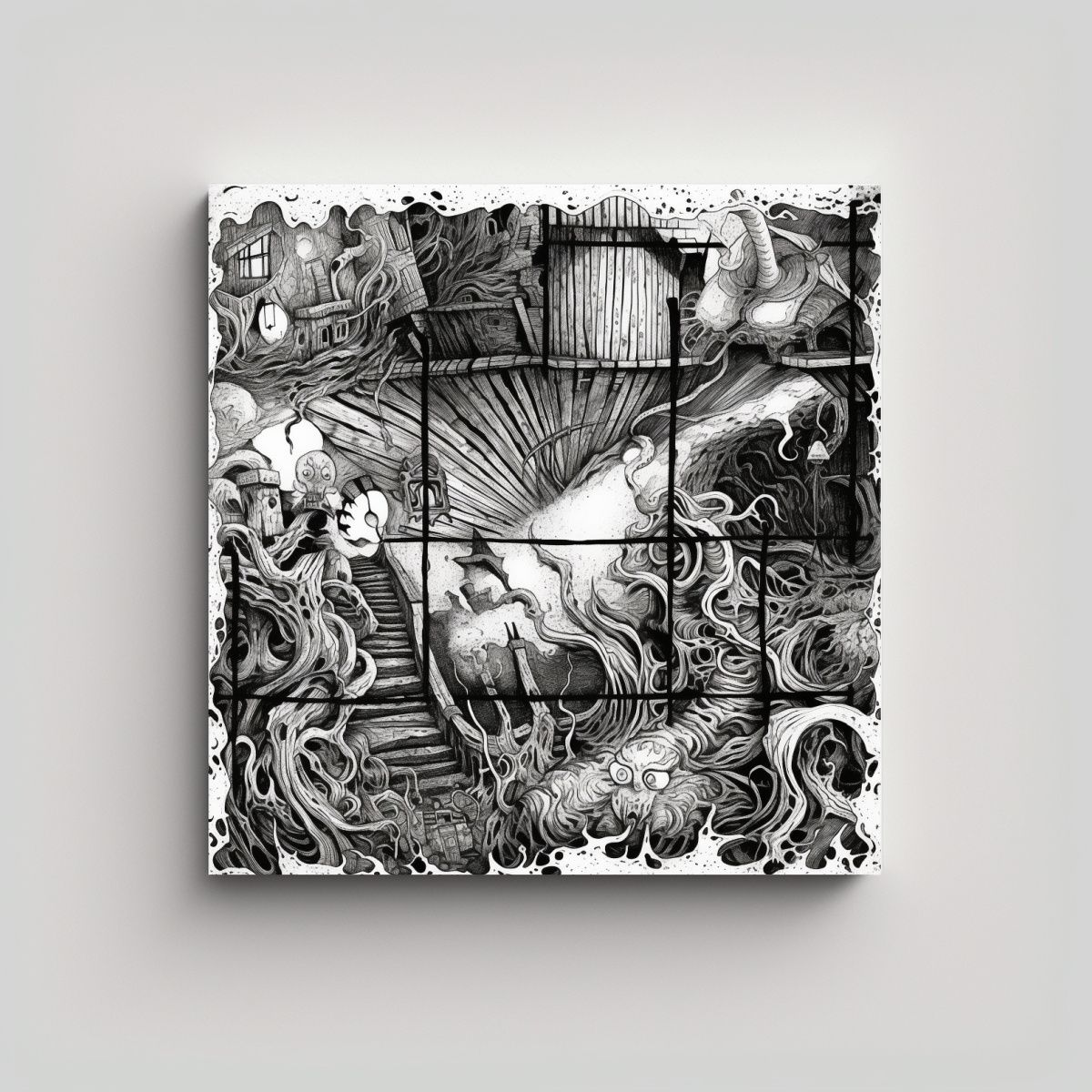 GENERICO - Cuadros De Decoración Estilo Galería Con 60x60 Cm