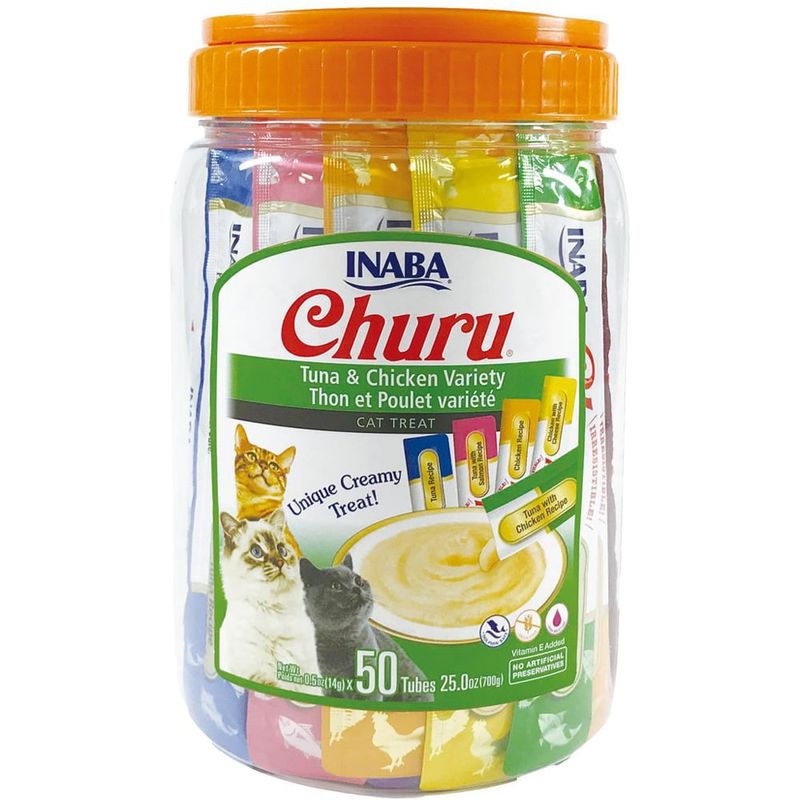 CHURU - Churu Gatos - Tarro Variedades Atún Y Pollo - 50 Tubitos