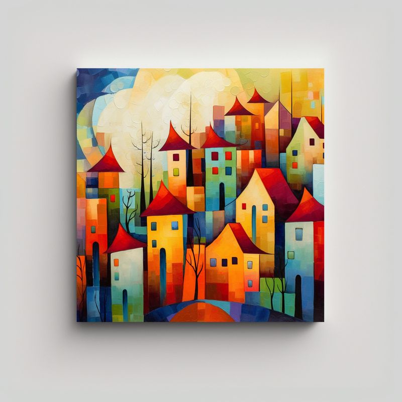 GENERICO - Pinturas Decorativas Semi Abstractas De Paisajes 60x60 Cm