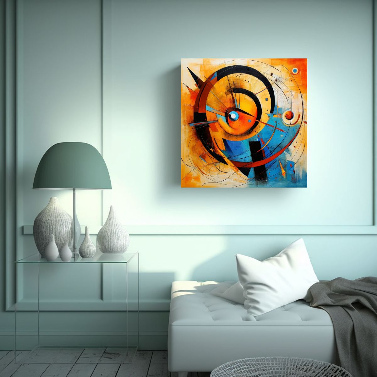 GENERICO - Lienzo De Tela Dibujo Motivo Abstracto Para 90x90 Cm