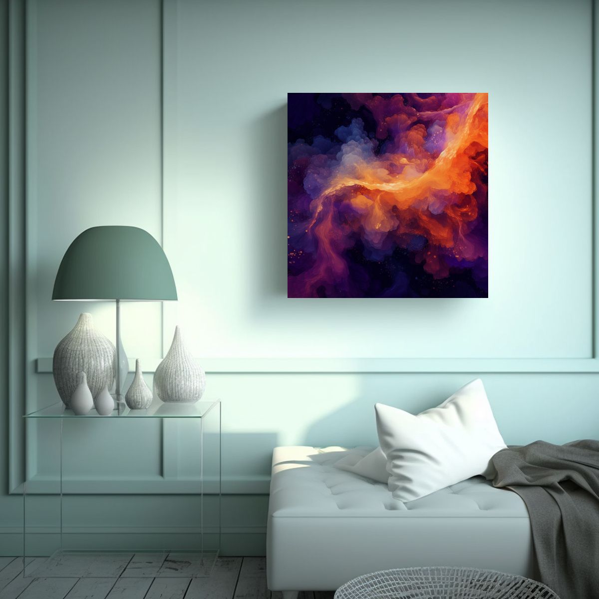 GENERICO - Cuadro Lienzo Detalle Nebulosa Abstracta Ultra 50x50 Cm
