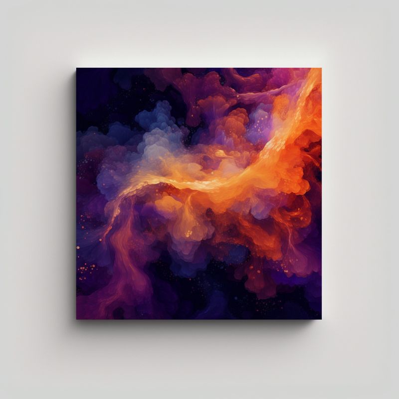 GENERICO - Cuadro Lienzo Detalle Nebulosa Abstracta Ultra 70x70 Cm
