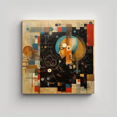 GENERICO - Pintura Abstracta Cósmica, Raíces Del 80x80 Cm