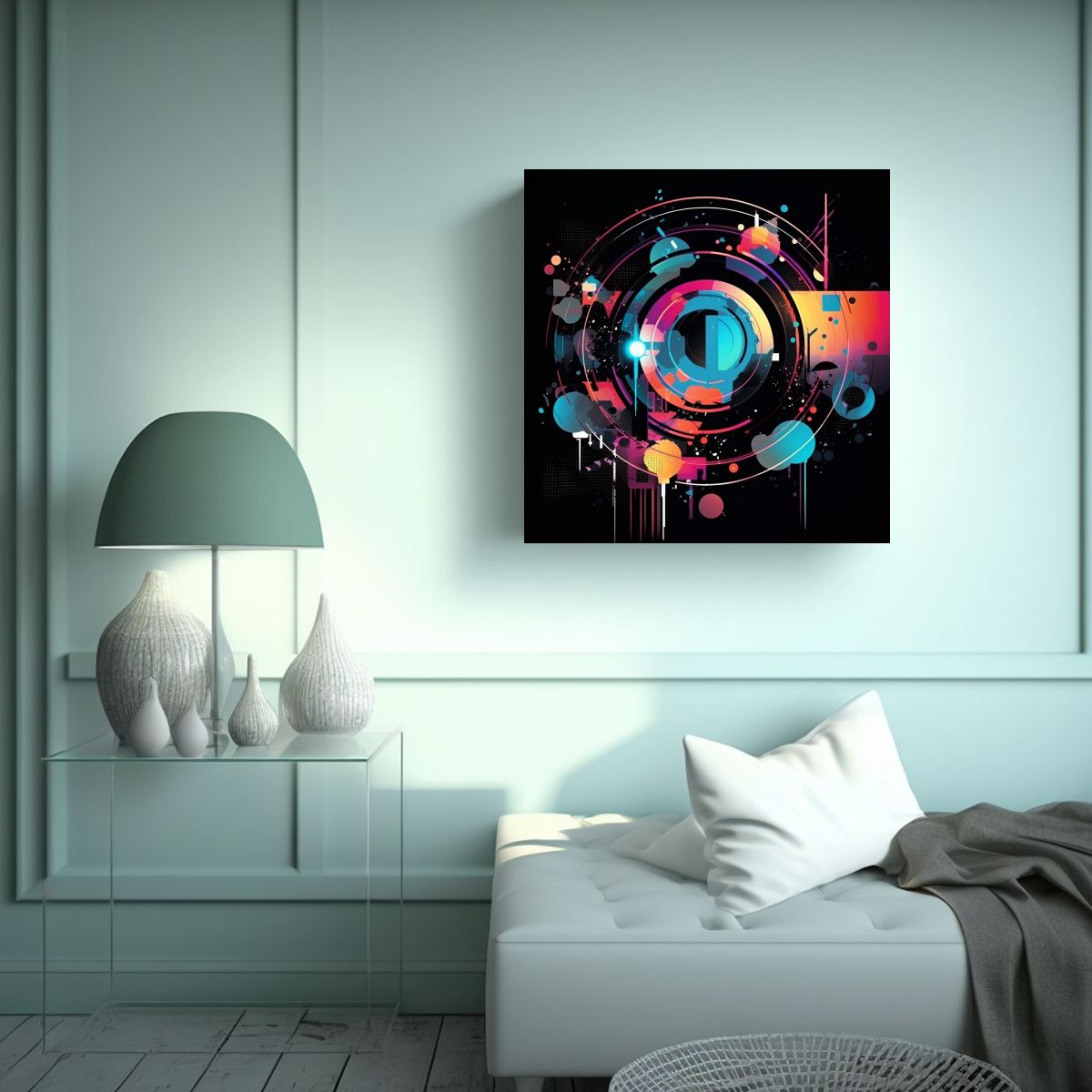 GENERICO - Lienzo De Tela Expresión Bonita Club Altavoces 80x80 Cm