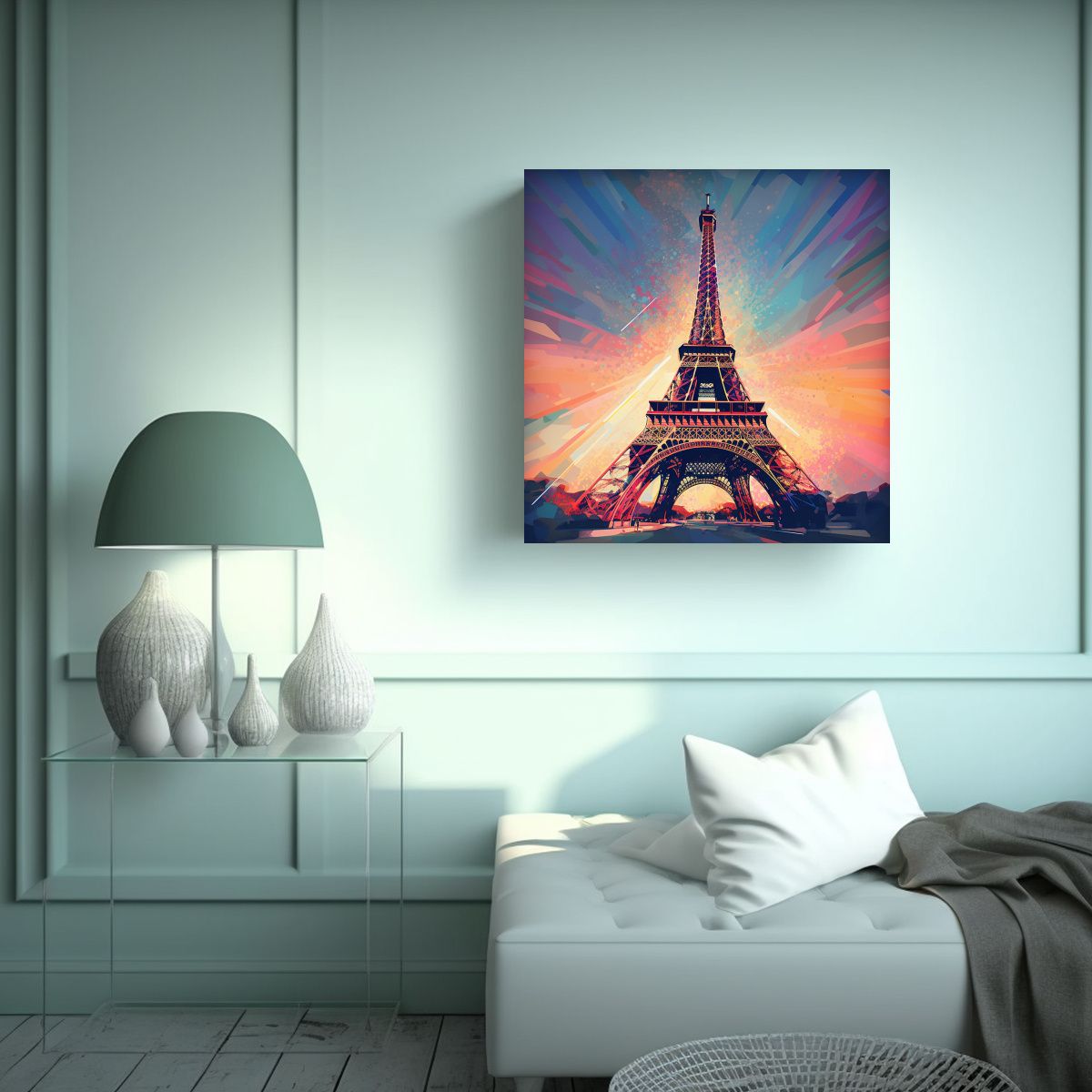 GENERICO - Cuadro Arte Eiffel Espectacular Por Aries Moross 80x80 Cm