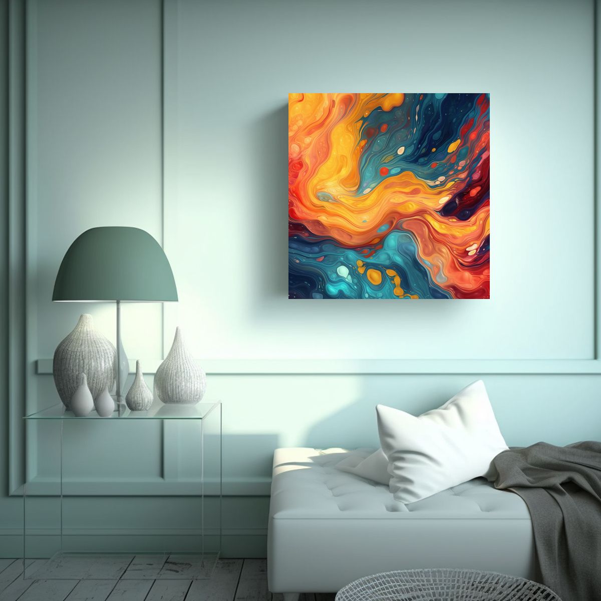 GENERICO - Pinturas Decorativas De Flujo De Pintura 80x80 Cm