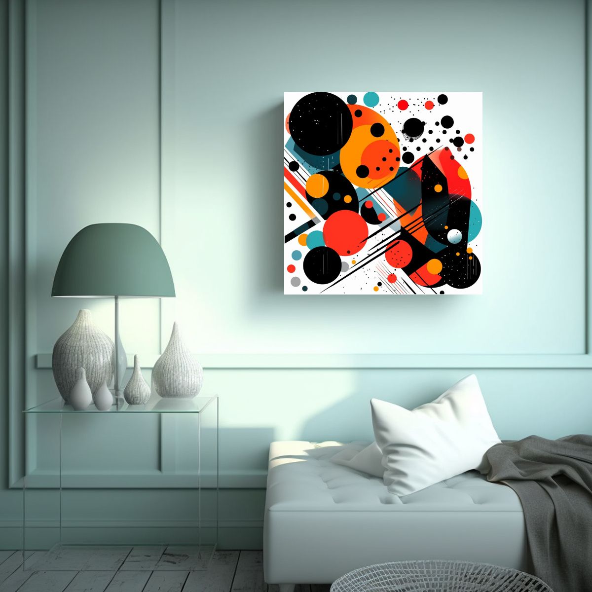 GENERICO - Lienzo De Tela Tema Mágico Abstracto Negro En 50x50 Cm