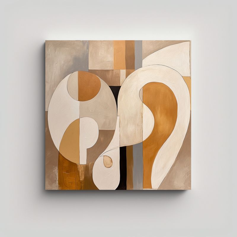 GENERICO - Pintura Canva Tonos Resistente Con 3 Formas 80x80 Cm