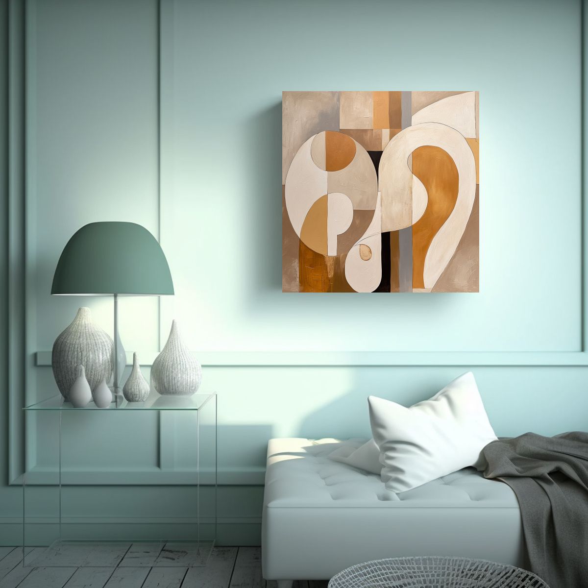 GENERICO - Pintura Canva Tonos Resistente Con 3 Formas 50x50 Cm