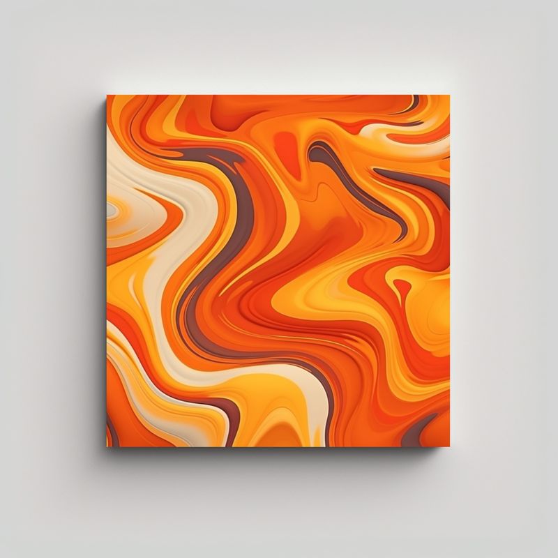 GENERICO - Cuadro Decorativo Vanguardia Urbano En Naranja 60x60 Cm