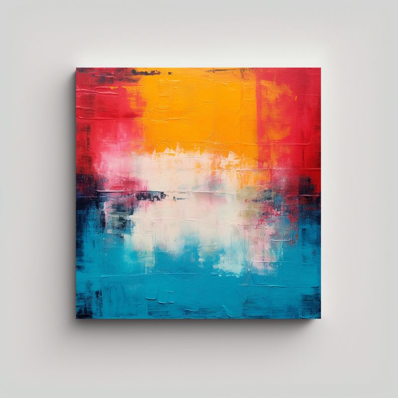 GENERICO - Cuadro Inspiración De Invierno Con Colores 90x90 Cm