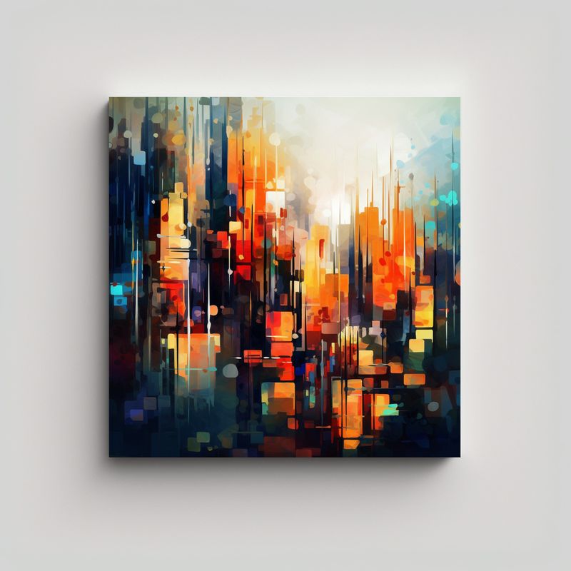 GENERICO - Paisaje Urbano Abstracto De Fujiko 80x80 Cm