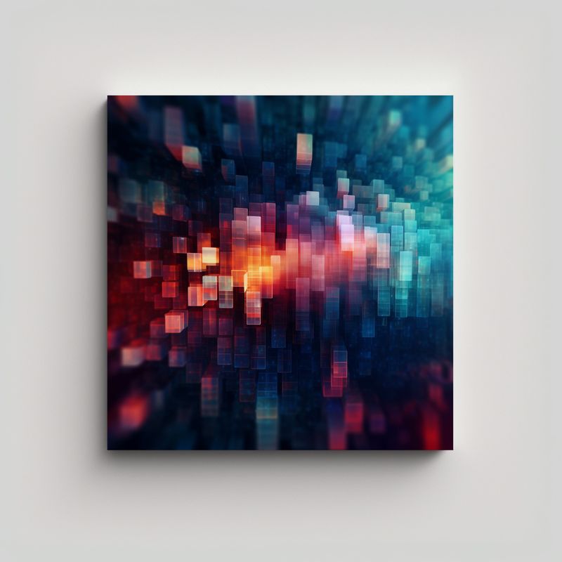 GENERICO - Pintura Decorativa Abstracta Para IA Y Tecnología 70x70 Cm