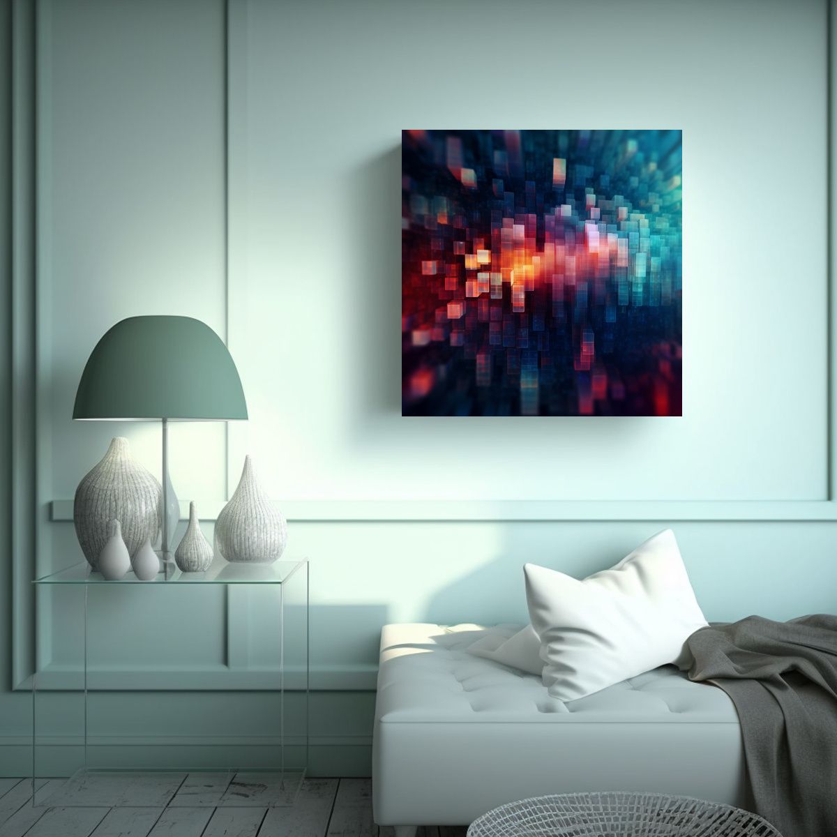 GENERICO - Pintura Decorativa Abstracta Para IA Y Tecnología 60x60 Cm