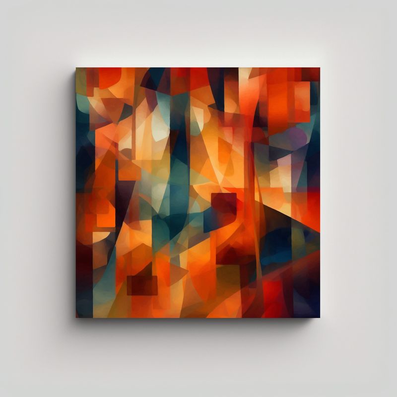 GENERICO - Cuadro Decorativo Textura Cálida Con Imagen 90x90 Cm