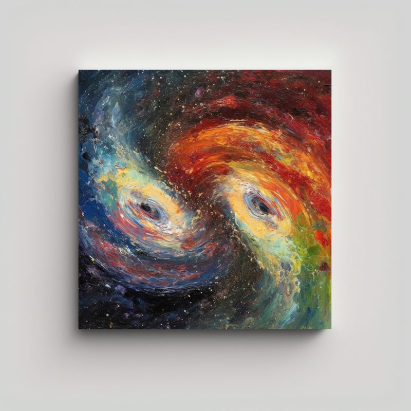 GENERICO - Pintura Creativa De Lienzo De Dos Galaxias 70x70 Cm