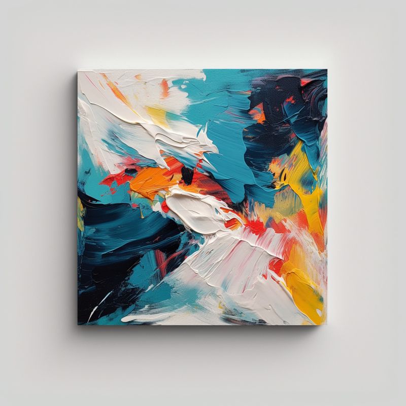 GENERICO - Lienzo Abstracto Con Pinceladas Audaces 70x70 Cm