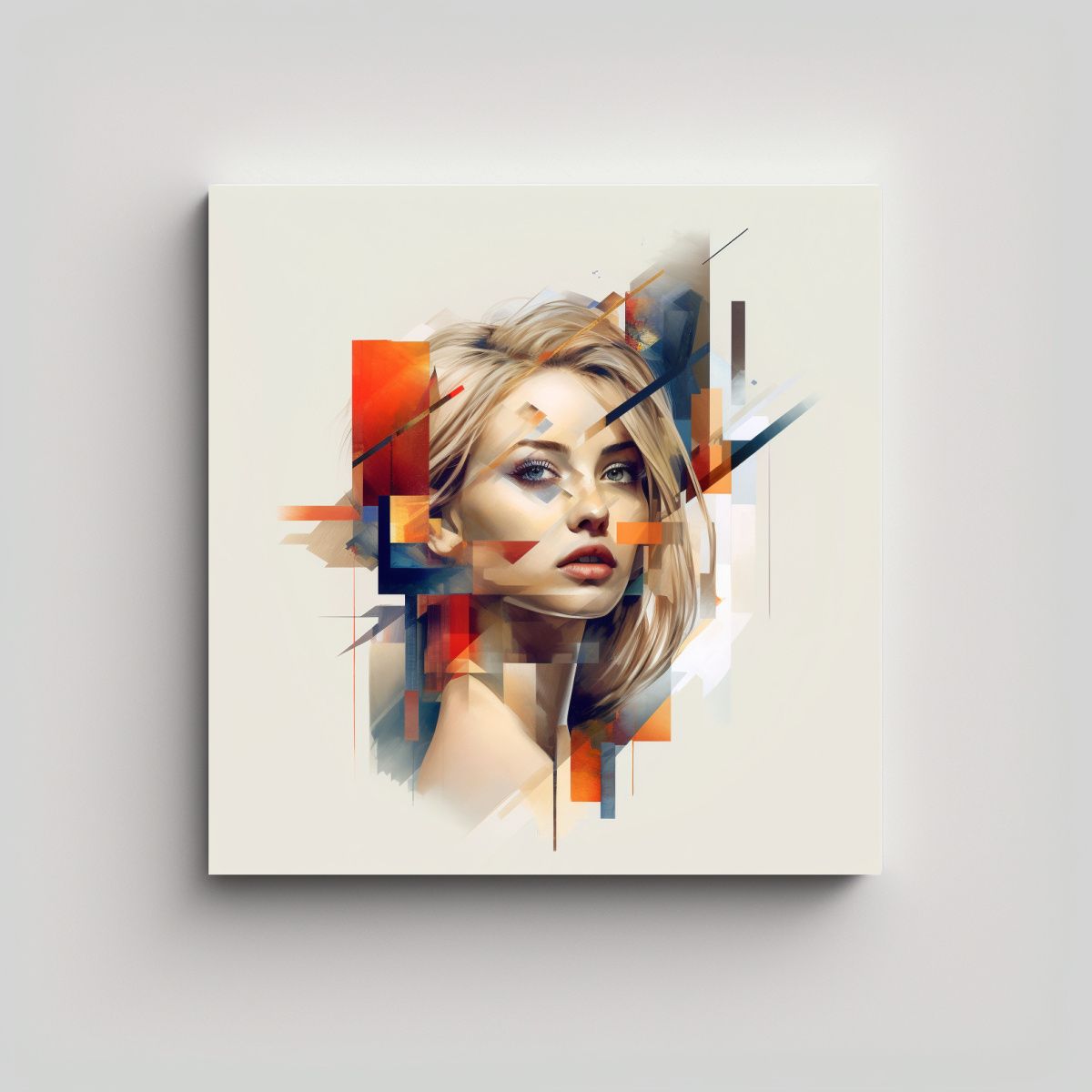 GENERICO - Cuadro Abstracto Colores Vibrantes Joven Rubia 90x90 Cm