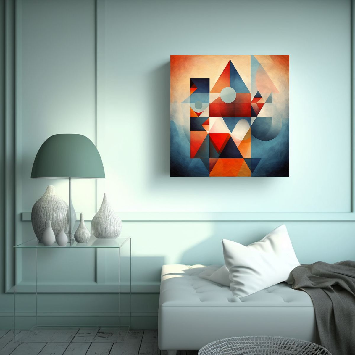 GENERICO - Dibujo Esquema Composición Geométrica Abstracta 70x70 Cm