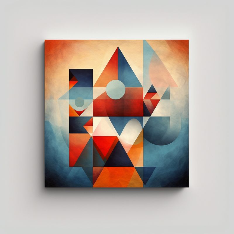 GENERICO - Dibujo Esquema Composición Geométrica Abstracta 50x50 Cm