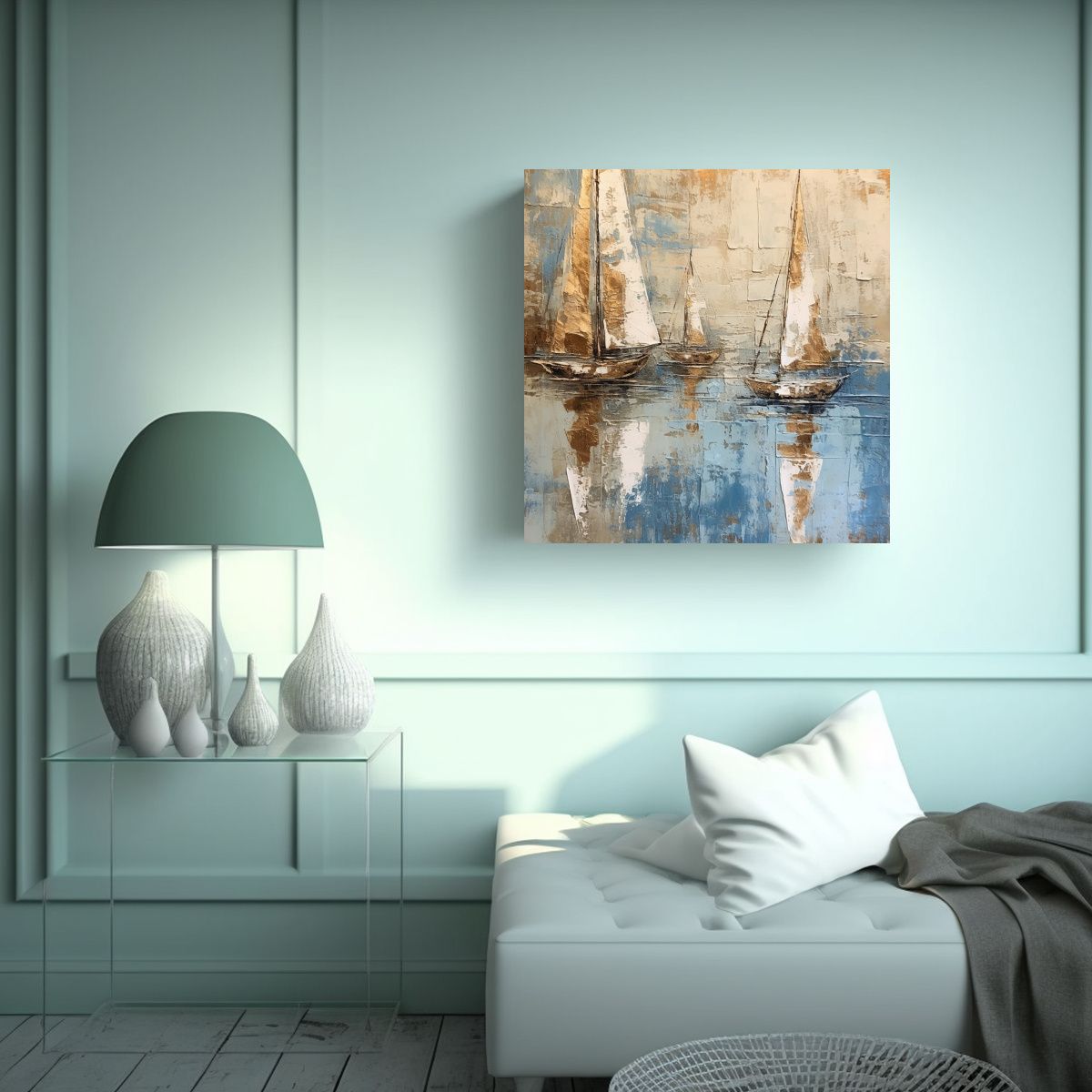 GENERICO - Lienzo Moderno Surrealista Pintura Acrílica 80x80 Cm