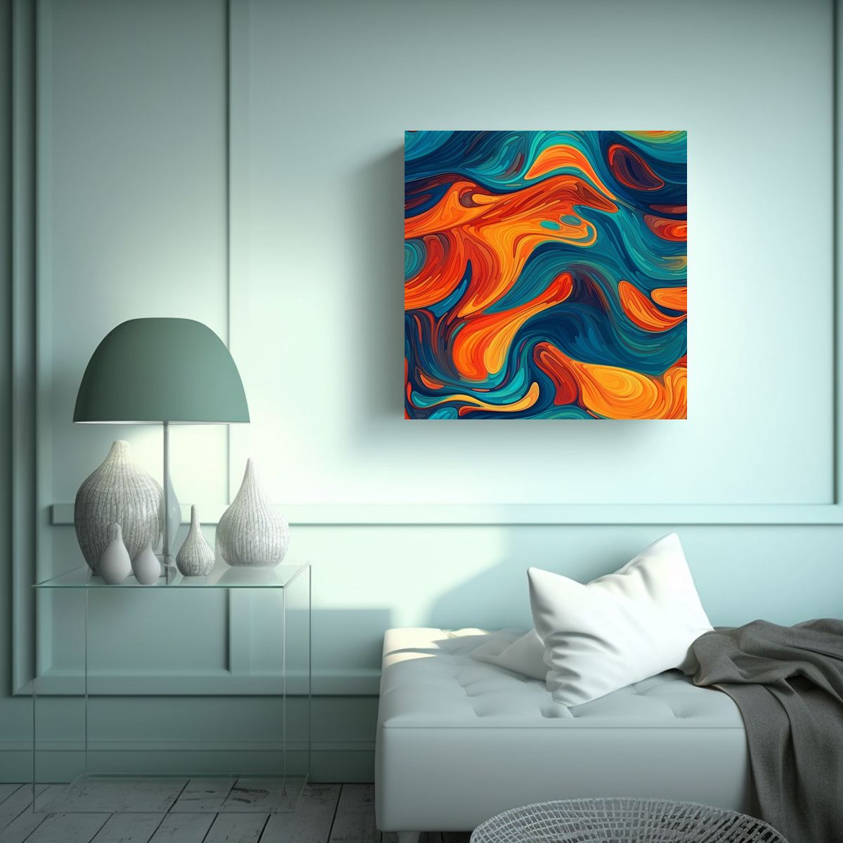 GENERICO - Pintura Decorativa Canva Moderno Formación Con 60x60 Cm