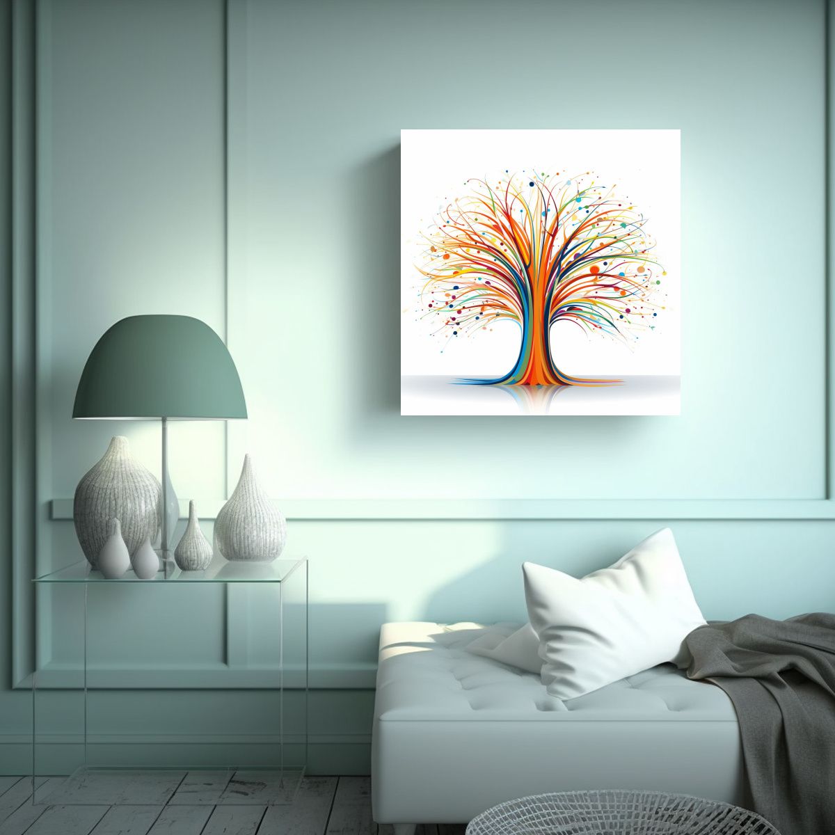 GENERICO - Cuadro Abstracto De árbol Alienígena Con 70x70 Cm