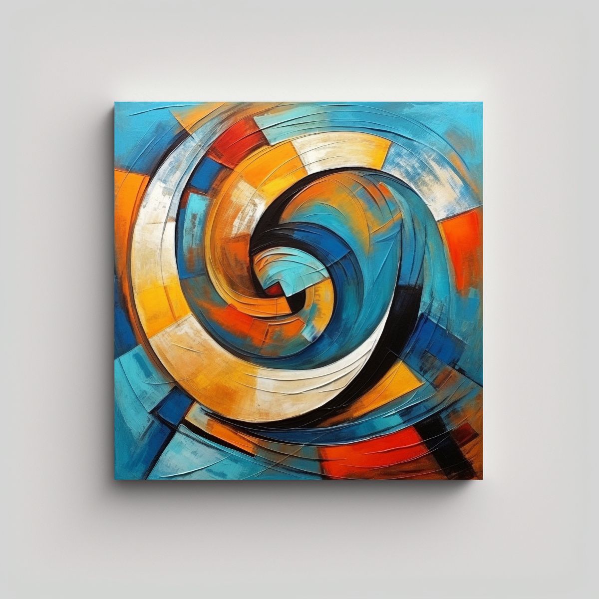 GENERICO - Cuadro Abstracto Forma Alegre Para Decoración De 70x70 Cm