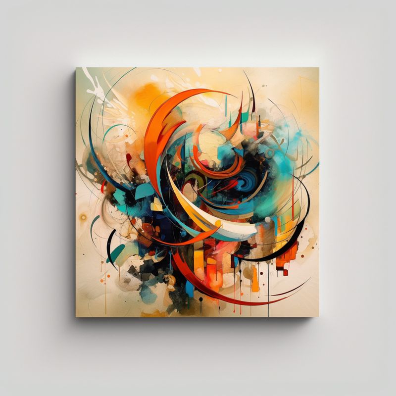 GENERICO - Pinturas Abstractas De Composición Espectacular 80x80 Cm