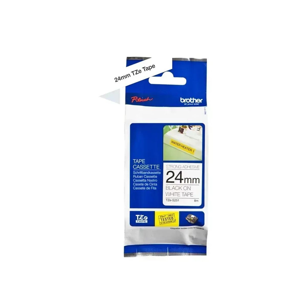 BROTHER - Brother TZES251 Negro en Blanco 239 cm x 799 m BROTHER