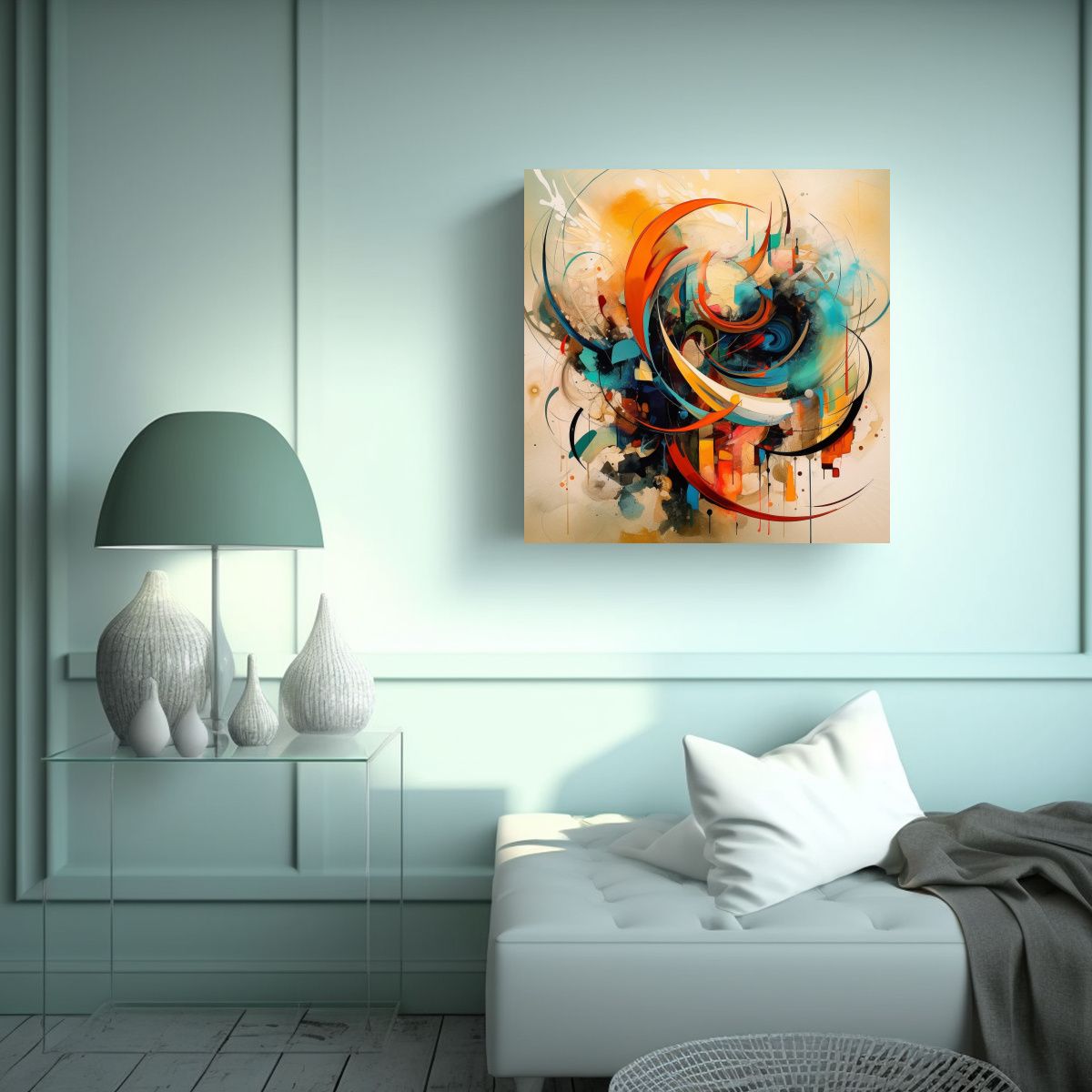 GENERICO - Pinturas Abstractas De Composición Espectacular 70x70 Cm