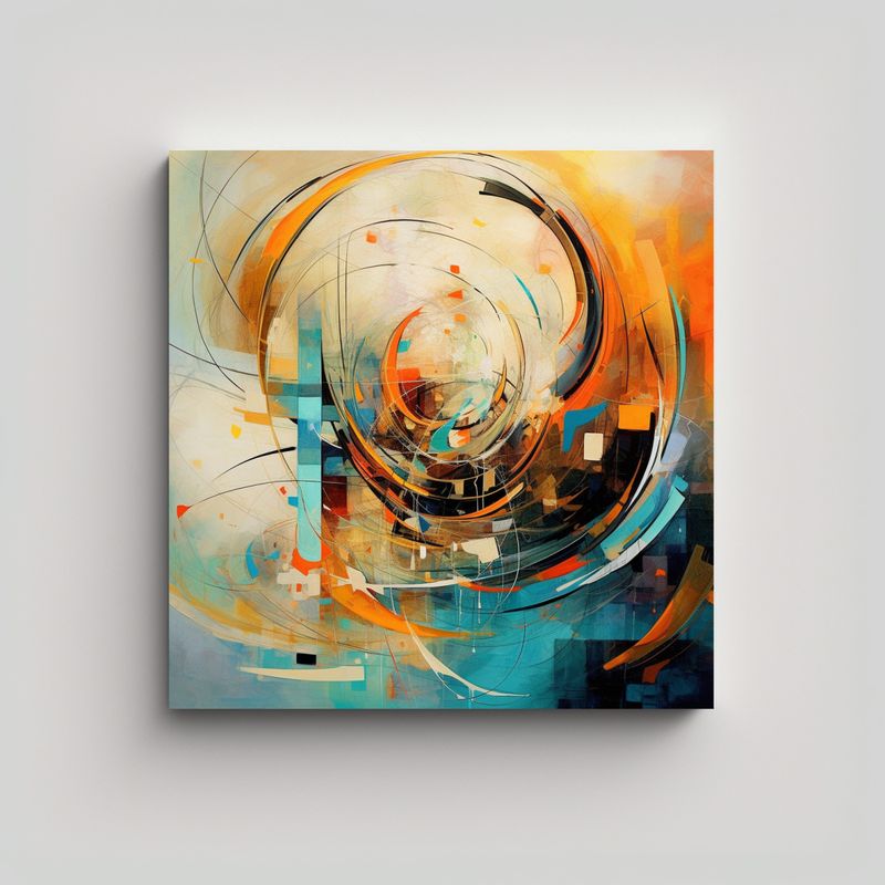 GENERICO - Pintura Abstracta En Lienzo De Alta Calidad 80x80 Cm