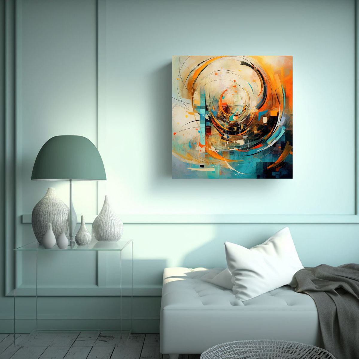 GENERICO - Pintura Abstracta En Lienzo De Alta Calidad 70x70 Cm